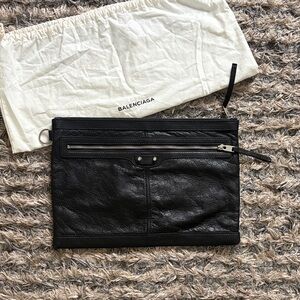 Balenciaga Black Leather Pouch